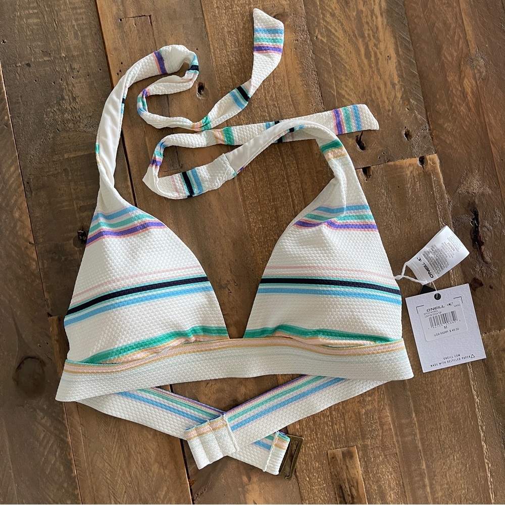 NWT O'Neill Women's Lowtide Cocoa Halter Swim Top - Size Medium
